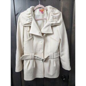Catch My I  - Ivory Wool Blend Coat Size Women's Large
